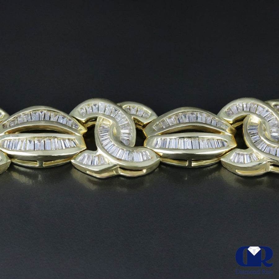 Women's 5.80 Carat Baguette Diamond Bracelet In 14K Yellow Gold - Diamond Rise Jewelry