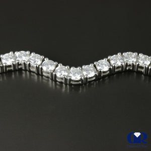 6.00 Carat Round Cut Diamond Wave Style Tennis Bracelet In 14k White Gold - Diamond Rise Jewelry