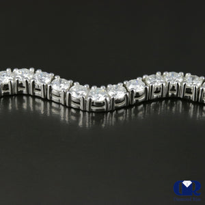 6.00 Carat Round Cut Diamond Wave Style Tennis Bracelet In 14k White Gold - Diamond Rise Jewelry