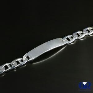 Men's Solid 10K White Gold 11 mm ID Mariner Link Bracelet 8.5" - Diamond Rise Jewelry