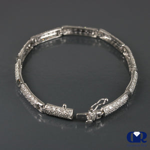 Women's 2.30 Carat Round Cut Diamond Tennis Bracelet In 14K White Gold - Diamond Rise Jewelry