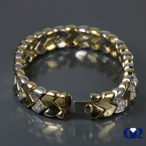 Women's 2.00 Carat Round Cut Diamond Bracelet In 14K White & Yellow Gold - Diamond Rise Jewelry