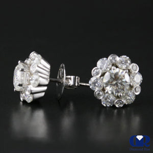 2.20 Carat Diamond Jacket Stud Earrings 18K White Gold With post - Diamond Rise Jewelry