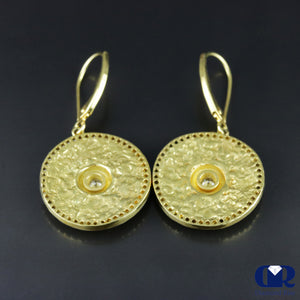 Handmade Diamond Dangle Drop Earrings With Lever-back In 18K Gold - Diamond Rise Jewelry