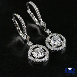 Diamond Hood Drop Earrings In 18K White Gold - Diamond Rise Jewelry