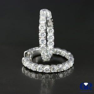 4.30 Carat Diamond Inside Out Hoop Earrings 14K - Diamond Rise Jewelry