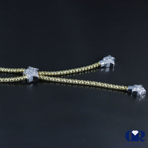 Diamond Star Shaped Drop Necklace In 18K Yellow Gold 22" - Diamond Rise Jewelry