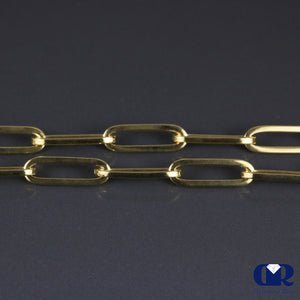 20" 14K Yellow Gold Paper Clip Link Chain Necklace