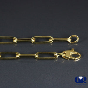 20" 14K Yellow Gold Paper Clip Link Chain Necklace