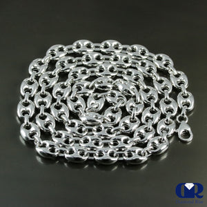 Men's Puff Mariner link Chain Necklace In .925 Sterling Silver 9 mm - Diamond Rise Jewelry