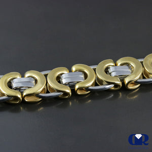 Solid 14K Gold 10.90 mm Byzantine chain necklace In 24" - Diamond Rise Jewelry