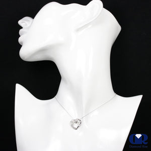 0.25 Carat Diamond Heart Shape Slide Pendant Necklace 14K White Gold With Chain - Diamond Rise Jewelry