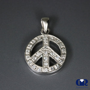 0.38 Ct Round Cut Diamond Peace Charm Pendant 14K Gold With 16" Chain - Diamond Rise Jewelry