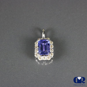 1.50 Carat Tanzanite & Diamond Pendant Necklace 14K Gold With 16" Chain - Diamond Rise Jewelry