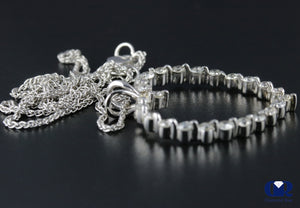1.00 Carat Round Cut Diamond Open Heart Pendant Necklace 14K White Gold 16" Chain - Diamond Rise Jewelry