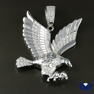 Diamond Eagle Pendant In 10K White Gold - Diamond Rise Jewelry