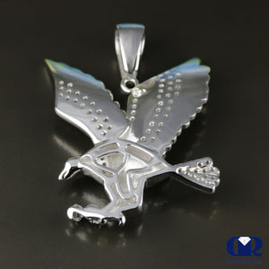 Diamond Eagle Pendant In 10K White Gold - Diamond Rise Jewelry