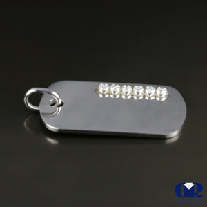 Men's Dog Tag Diamond Pendants In Solid Sterling Sliver - Diamond Rise Jewelry