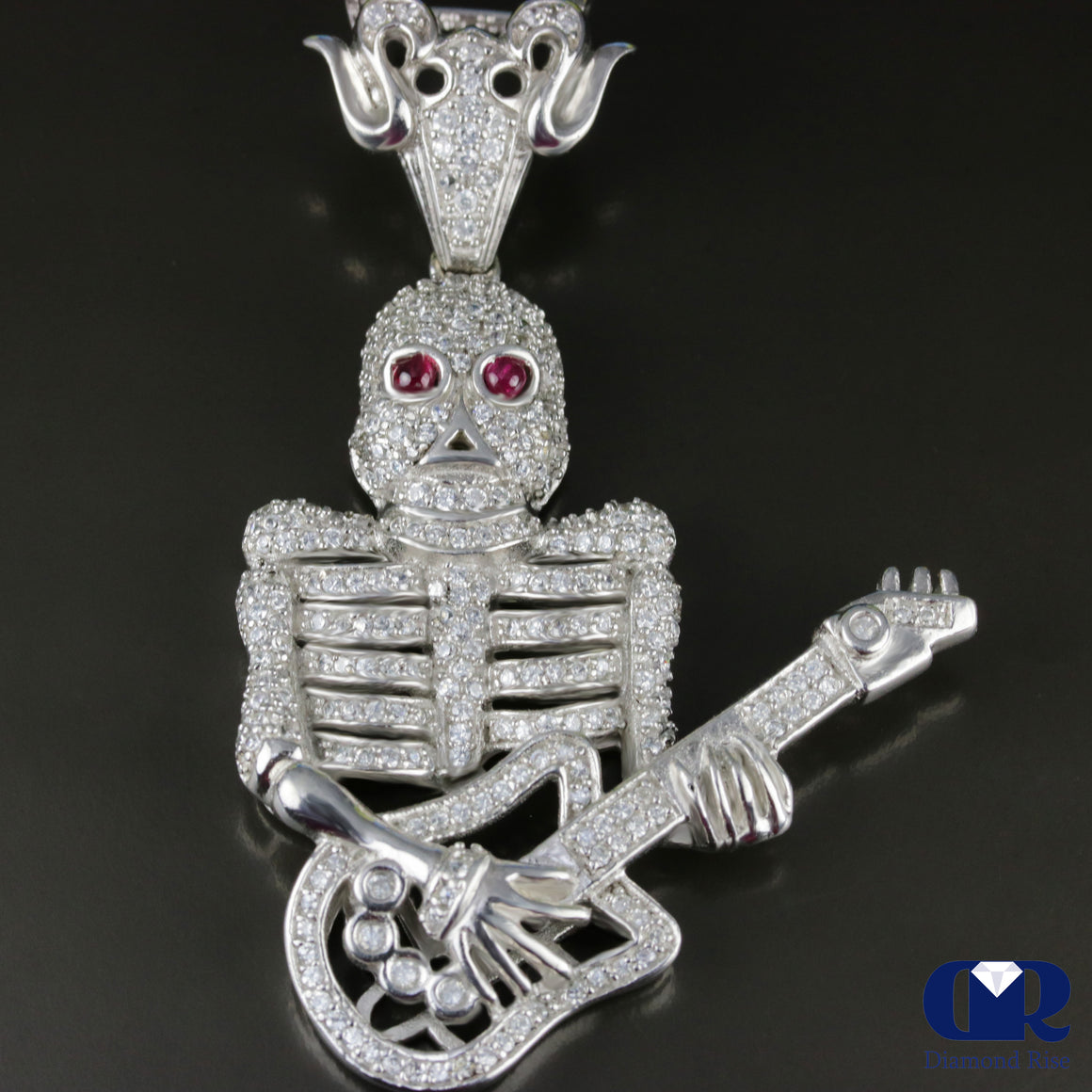 Men's Diamond Guitar Skeleton Pendant Hip Hop Jewelry 10K Gold - Diamond Rise Jewelry
