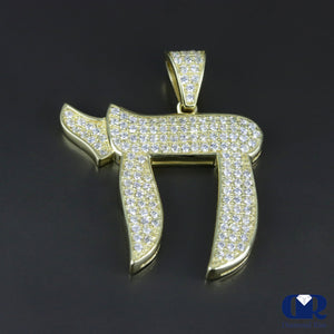 Men's Chai Diamond Pendant In 10K Yellow Gold - Diamond Rise Jewelry
