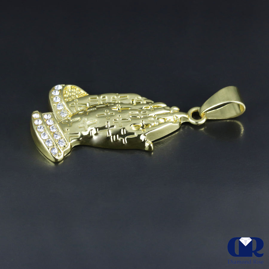 Men's Prayer's Diamond Pendant In 10K Gold - Diamond Rise Jewelry
