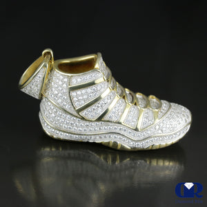 Heavy Gold & Diamond Sneaker Pendant In 14K Gold - Diamond Rise Jewelry