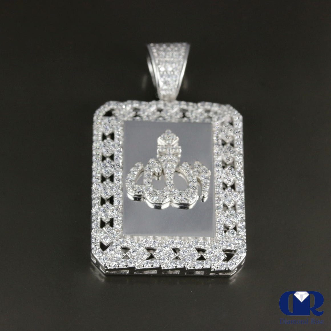 Diamond Arabic Script Allah Charm Pendant In 14K Gold - Diamond Rise Jewelry