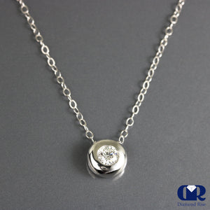 Natural 0.25 Ct Round Cut Diamond Solitary Pendant In 14K Gold With 16" Chain - Diamond Rise Jewelry