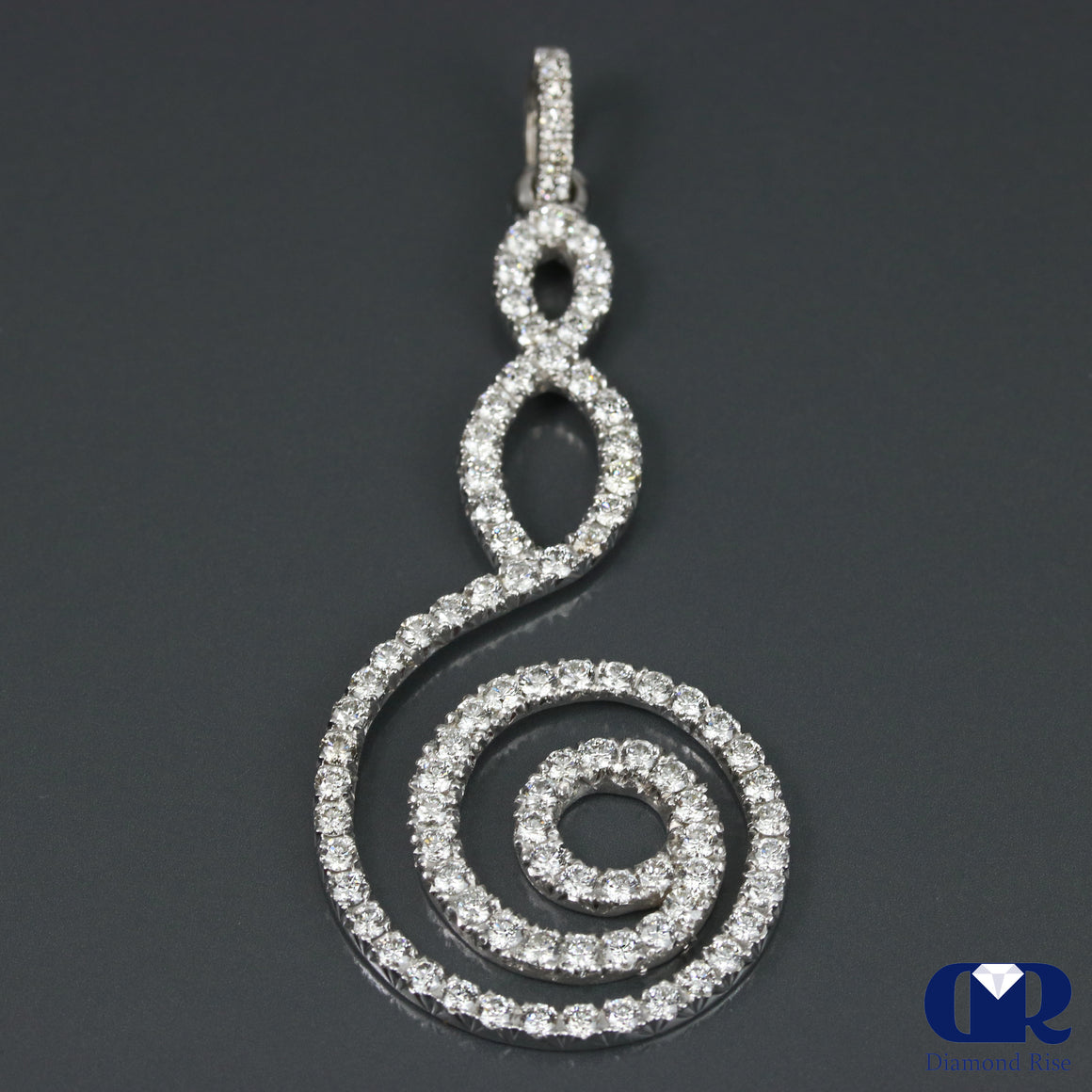 Women's 3.35 Carat Diamond Pendant Necklace In 14K Gold - Diamond Rise Jewelry