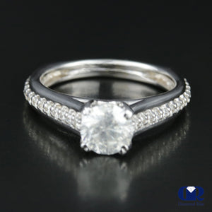 1.80 Carat Round Cut Diamond Engagement Ring In 14K White Gold - Diamond Rise Jewelry