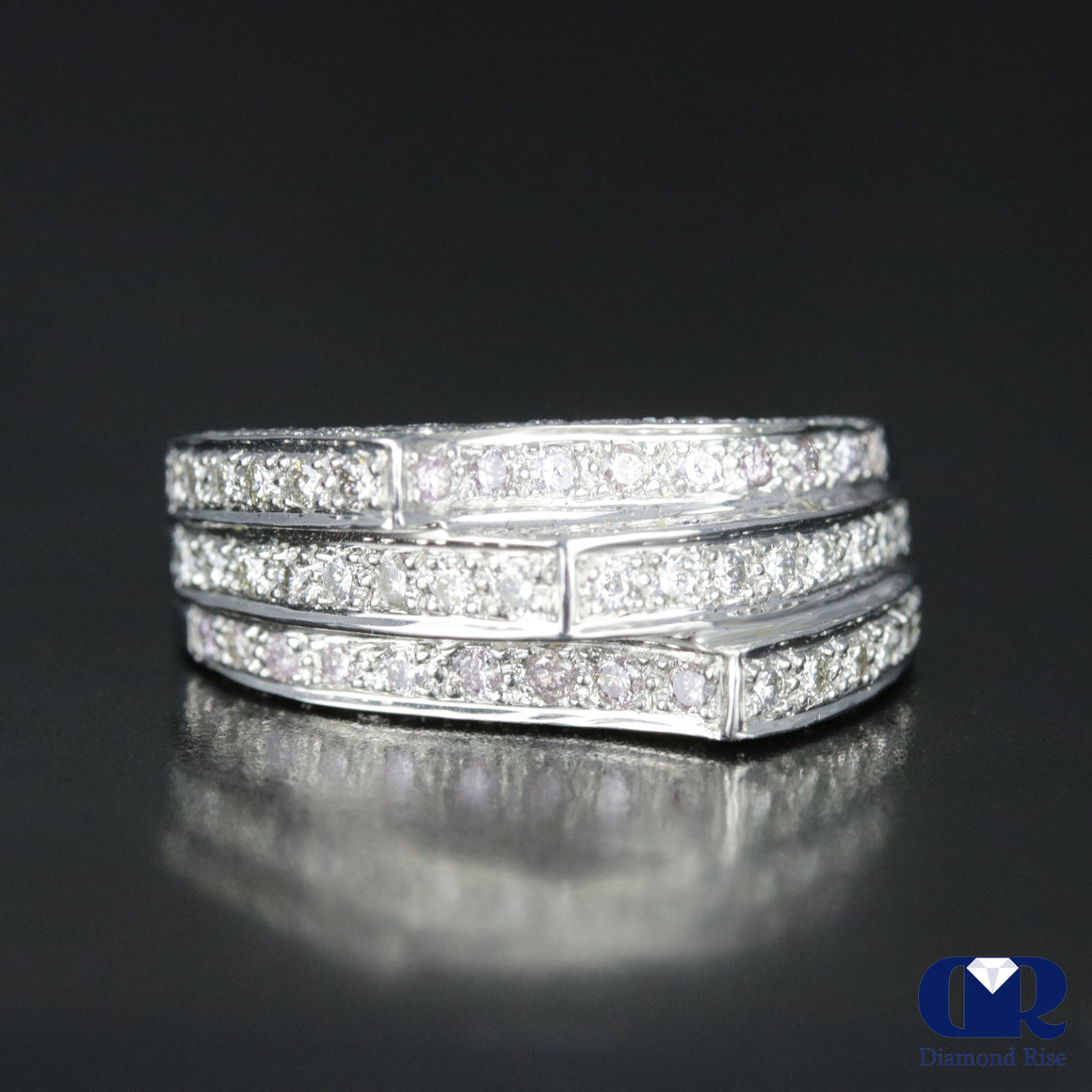 Women's Diamond Wedding Band Anniversary Ring In 14K White Gold - Diamond Rise Jewelry
