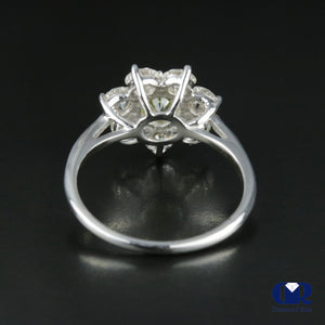 2.12 Carat Round Cut Fancy Yellow Diamond Engagement Ring In 14K White Gold - Diamond Rise Jewelry