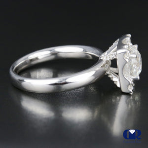 1.62 Carat Round Cut Diamond Engagement Ring In 18K White Gold - Diamond Rise Jewelry