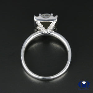 1.62 Carat Round Cut Diamond Engagement Ring In 18K White Gold - Diamond Rise Jewelry