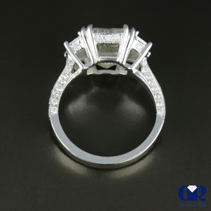 5.27 Carat Emerald Cut Diamond Engagement Ring 14K White Gold - Diamond Rise Jewelry