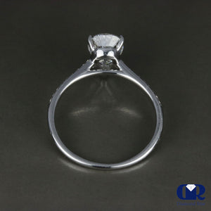 Natural 1.44 Ct Pear Shape Diamond Solitaire Engagement Ring 14K White Gold