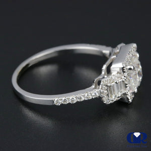 2.08 Carat Princess Cut Diamond Halo Engagement Ring In 14K White Gold - Diamond Rise Jewelry