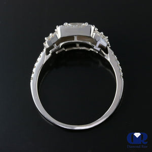 2.08 Carat Princess Cut Diamond Halo Engagement Ring In 14K White Gold - Diamond Rise Jewelry