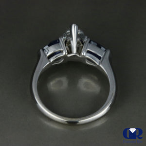 Natural 2.34 Carat Marquise Shape Diamond engagement Ring 14K White Gold