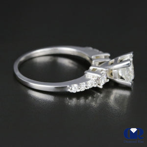 1.19 Carat Princess Cut Diamond Engagement Ring In 14K White Gold - Diamond Rise Jewelry