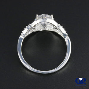 2.37 Carat Oval Cut Diamond Halo Engagement Ring In 14K White Gold - Diamond Rise Jewelry