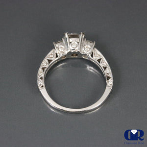 1.77 Ct Round Cut Diamond Three Stone Engagement Ring 14K White Gold - Diamond Rise Jewelry