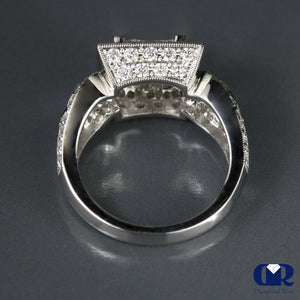 2.46 Carat Princess Cut Diamond Engagement Ring 18K White Gold - Diamond Rise Jewelry