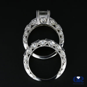 3.25 Carat Princess Cut Diamond Engagement Ring Set In 14K White Gold - Diamond Rise Jewelry
