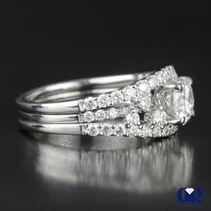 2.32 Carat Round Cut Diamond Engagement Ring Set In 18K White Gold - Diamond Rise Jewelry