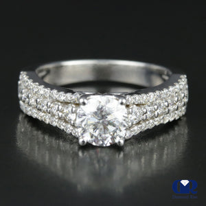 2.09 Carat Round Cut Diamond Engagement Ring In 14K White Gold - Diamond Rise Jewelry