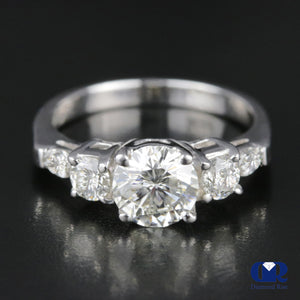 1.68 Carat Round Cut Diamond Engagement Ring In 14K White Gold - Diamond Rise Jewelry