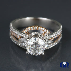 2.04 Ct Round Cut Diamond Engagement Ring In 18K Gold - Diamond Rise Jewelry