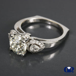 2.53 Carat Round Cut Diamond Engagement Ring In 18K White Gold