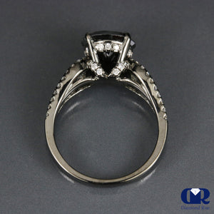 3.35 Carat Black And White Diamond Engagement Ring In 14K Gold